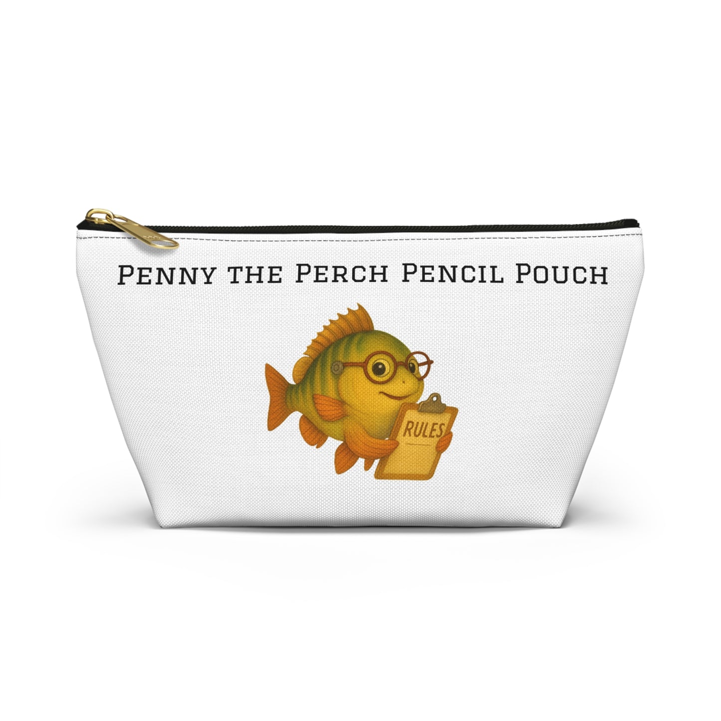 Penny the Perch Pencil Pouch | Cute Fish Accessory Bag, Kids' School Supplies, Back to School Gift, Stationery Organizer, Fun Fishing Theme