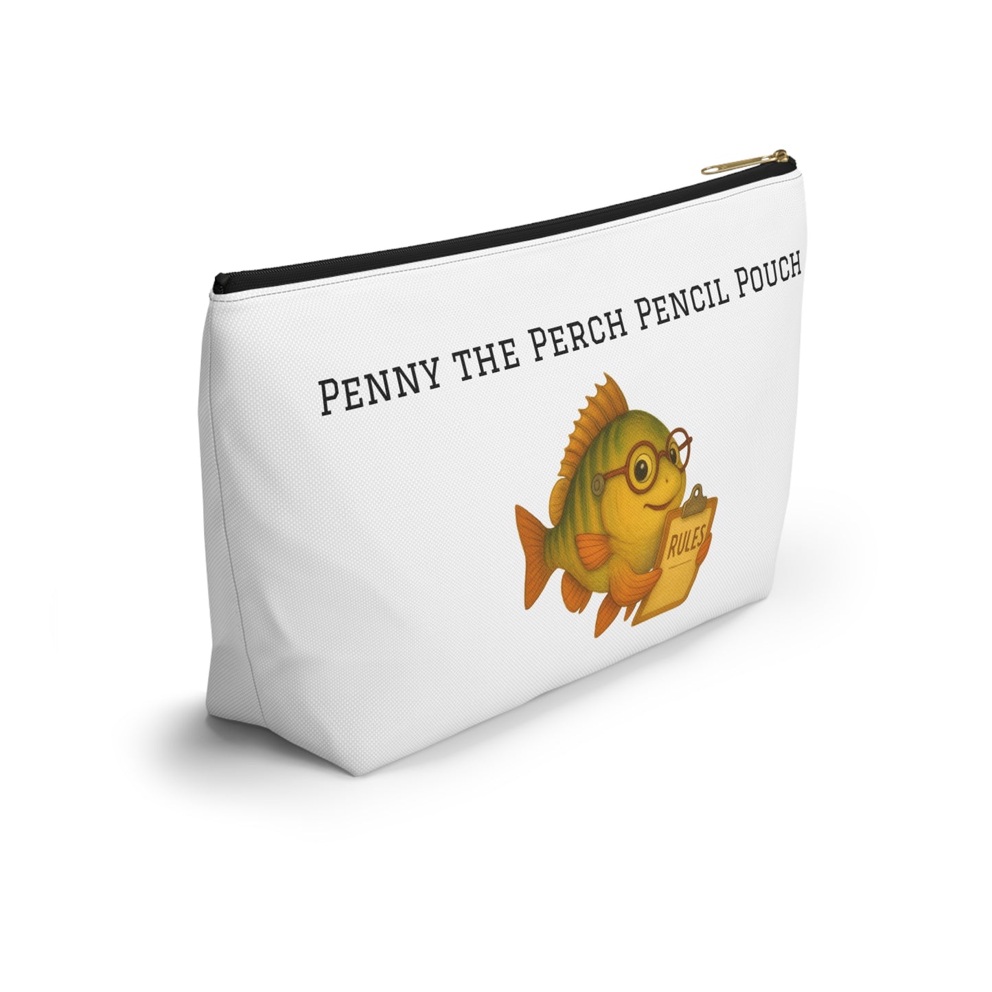 Penny the Perch Pencil Pouch | Cute Fish Accessory Bag, Kids' School Supplies, Back to School Gift, Stationery Organizer, Fun Fishing Theme