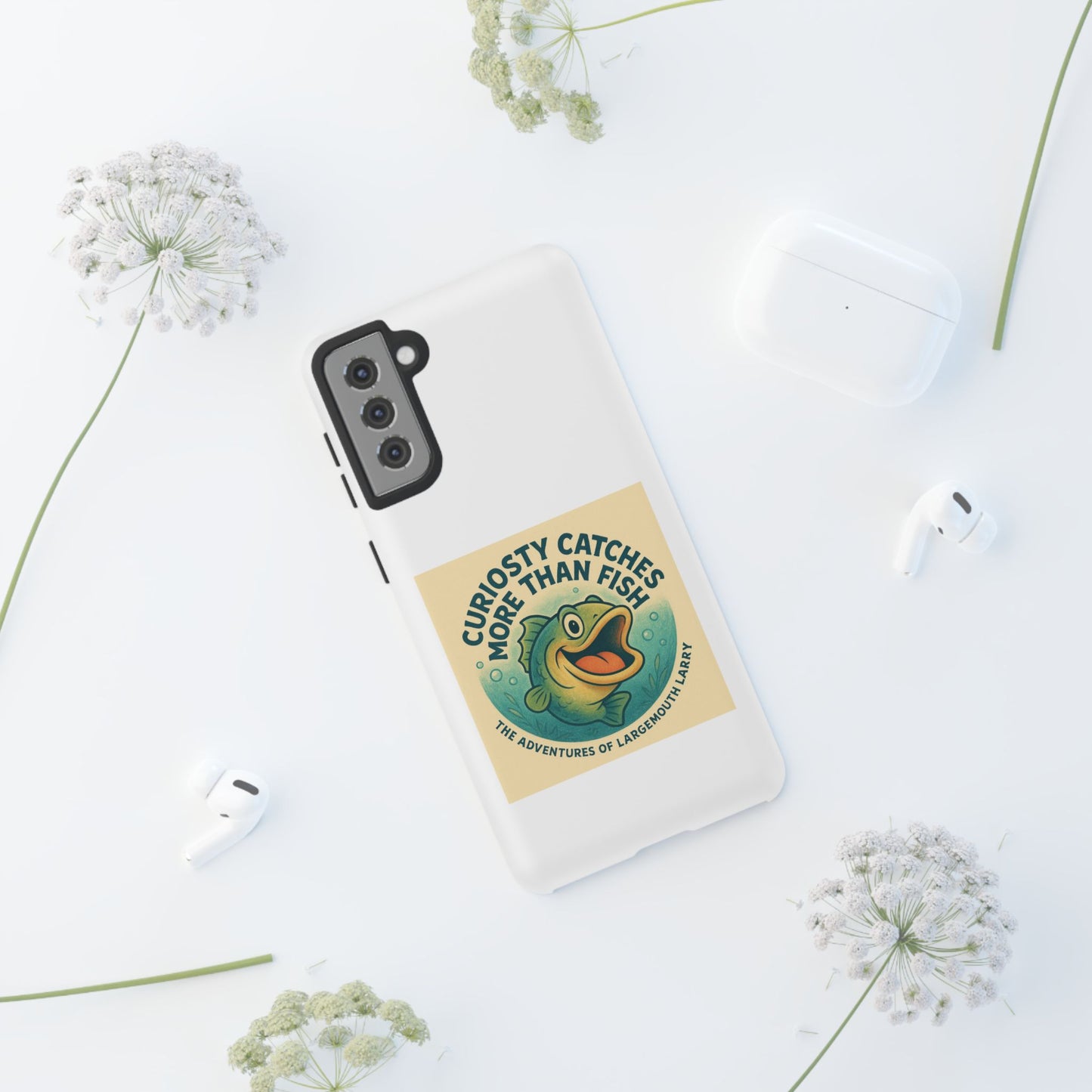 Fishing Phone Case | Curiosity Catches More Than Fish | Gift for Anglers, Outdoor Enthusiasts, Birthday, Father's Day