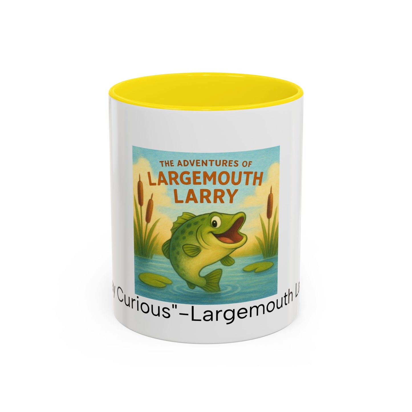 Largemouth Larry Coffee Mug | Fun Cartoon Mug for Kids & Adults, Great Gift for Fishing Lovers, Birthday, Fishing Trip