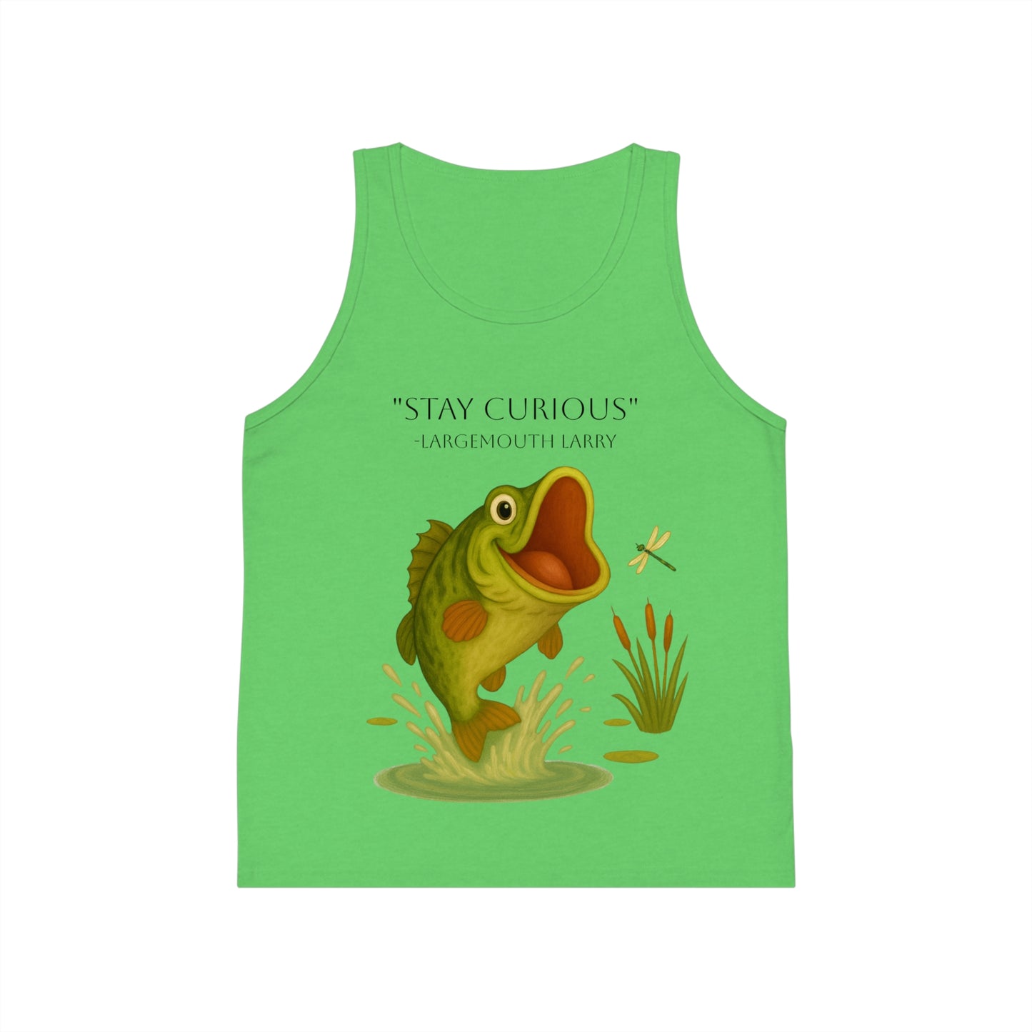Stay Curious Kid's Jersey Tank Top, Fun Summer Wear, Fishing Gift, Outdoor Adventure Shirt, Playful Children's Clothing