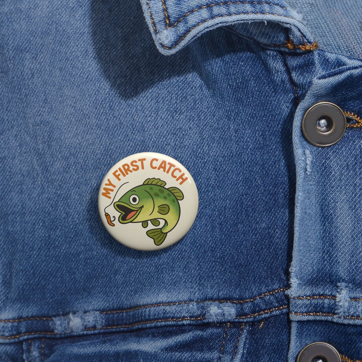 Custom Fishing Pin Buttons - Perfect for Kids, Fishing Enthusiasts, Birthday Gifts, and Celebration Accessories, My First Catch
