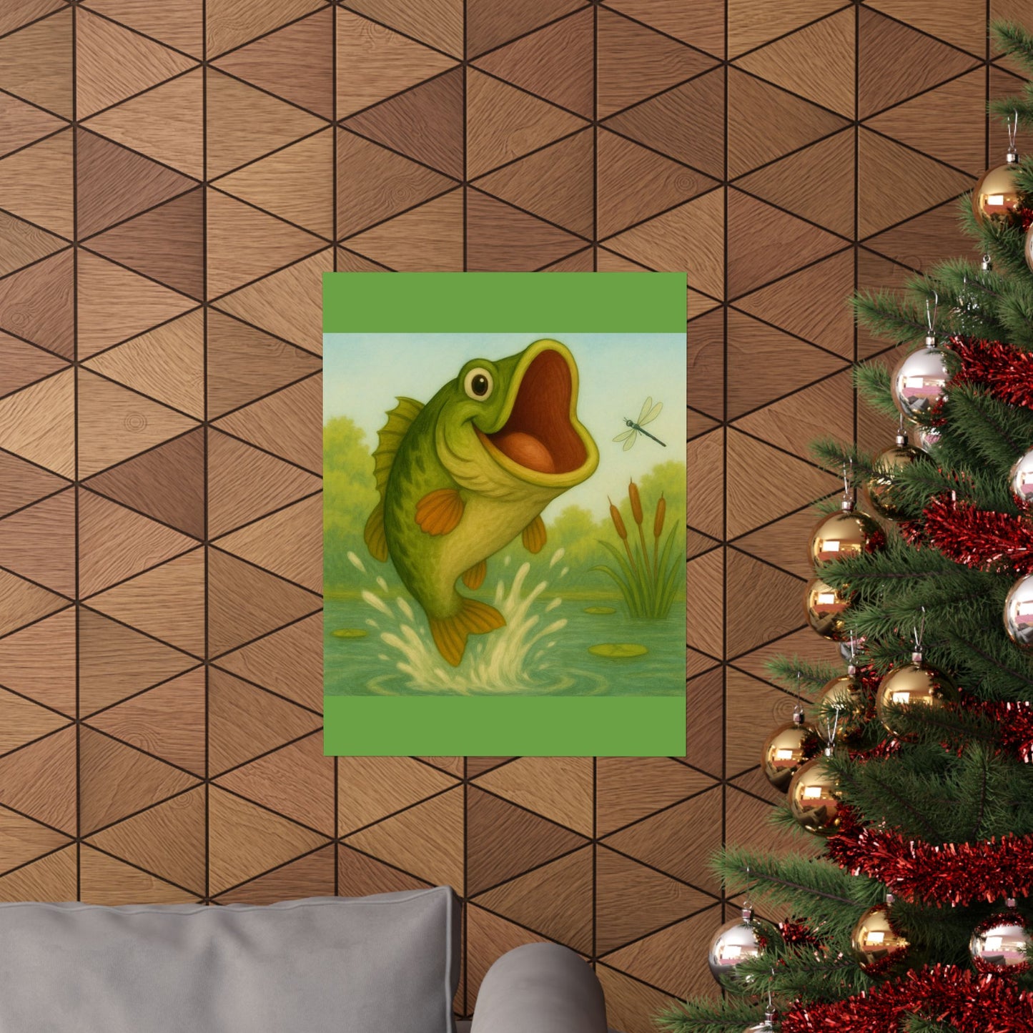 Playful Fish Art Poster, Kids Room Decor, Fishing Lover Gift, Nature Wall Art, Nursery Print, Birthday Gift Idea