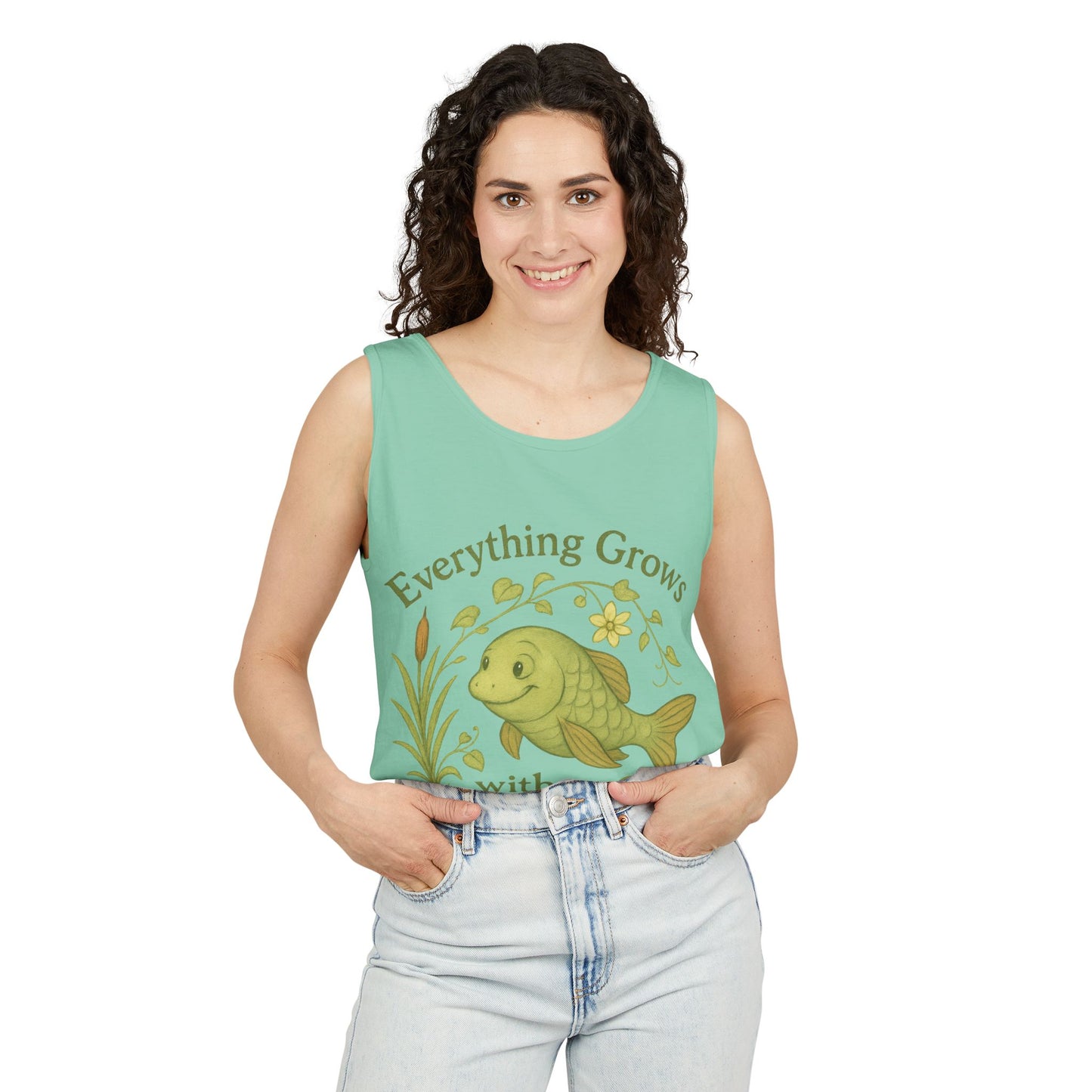 Garden Love Tank Top, Unisex Casual Wear, Gift for Gardeners, Summer Tank, Eco-Friendly Apparel, Nature Inspired Clothing, Mother's Day Gift