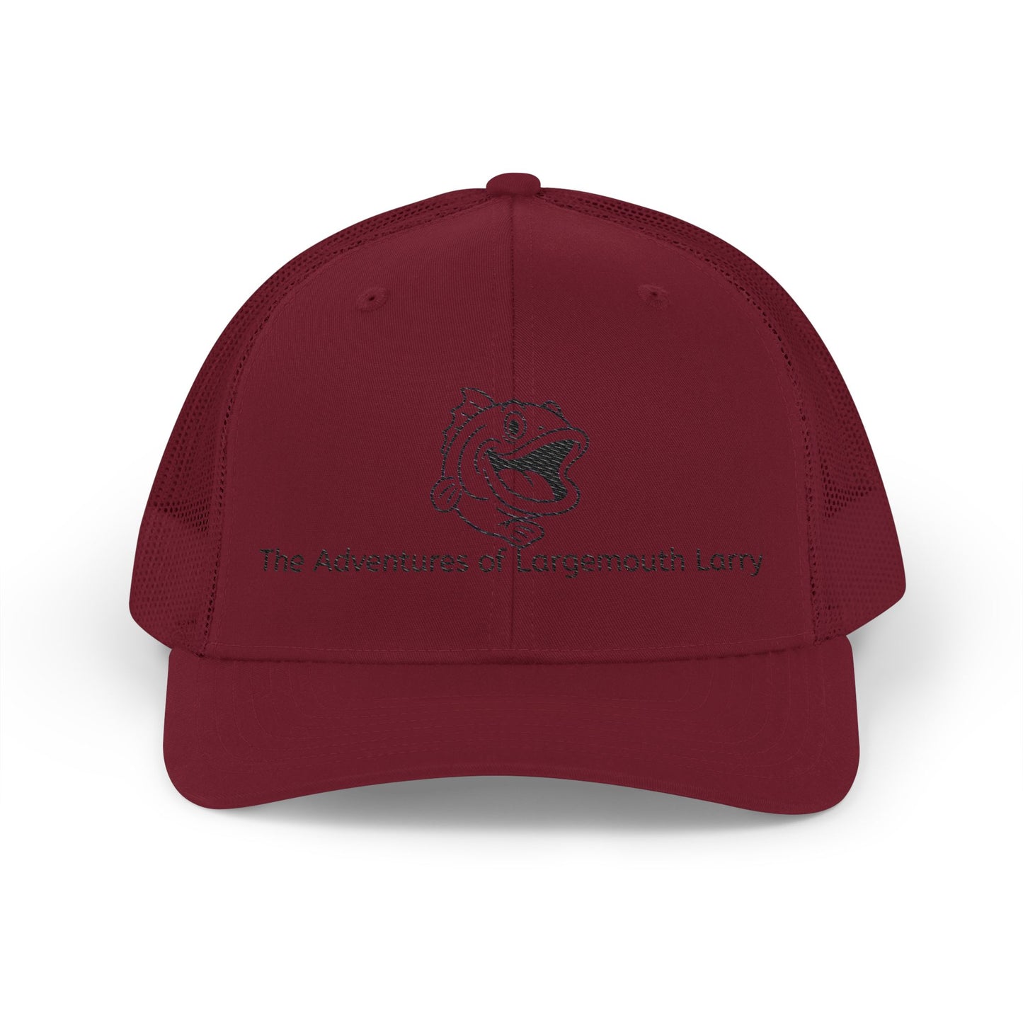 Embroidered Snapback Trucker Cap - The Adventures of Large Mouth Larry, Fishing Gift, Outdoor Hat, Casual Style, Unique Dad Gift