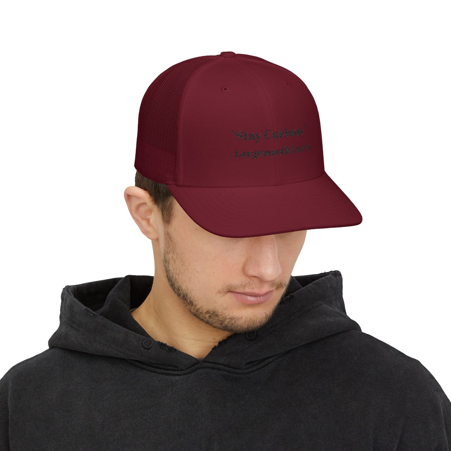 Stay Curious Snapback Trucker Cap, Funny Gift for Fish Lovers, Outdoor Cap, Custom Embroidery, Fishing Accessories