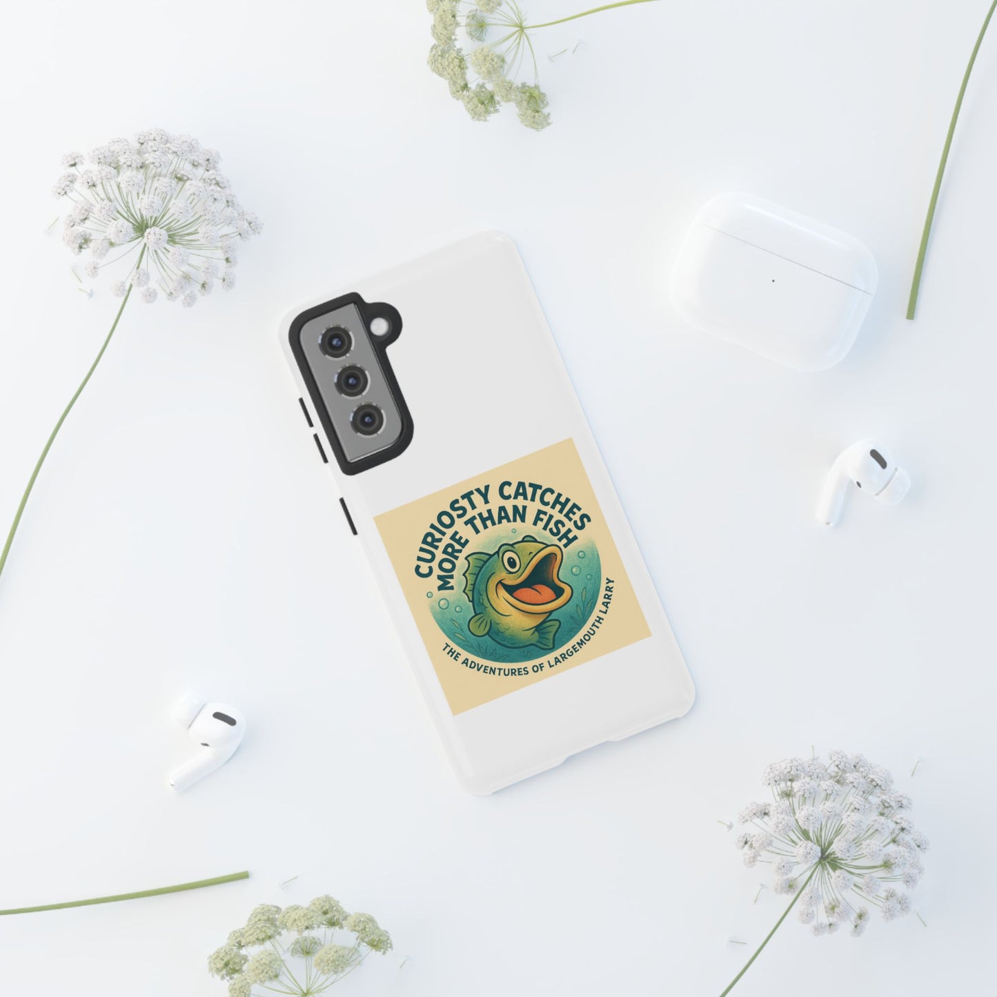 Fishing Phone Case | Curiosity Catches More Than Fish | Gift for Anglers, Outdoor Enthusiasts, Birthday, Father's Day