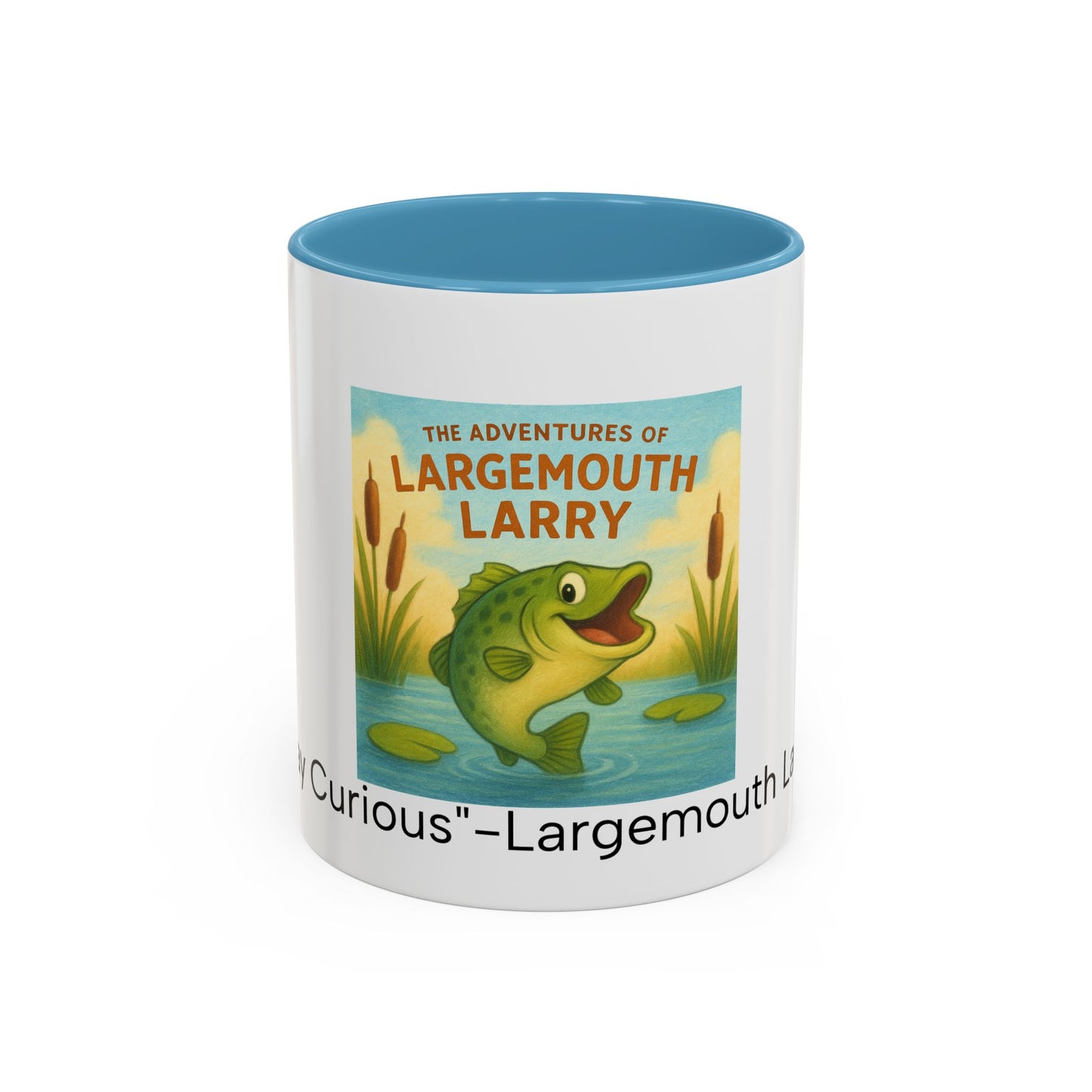 Largemouth Larry Coffee Mug | Fun Cartoon Mug for Kids & Adults, Great Gift for Fishing Lovers, Birthday, Fishing Trip