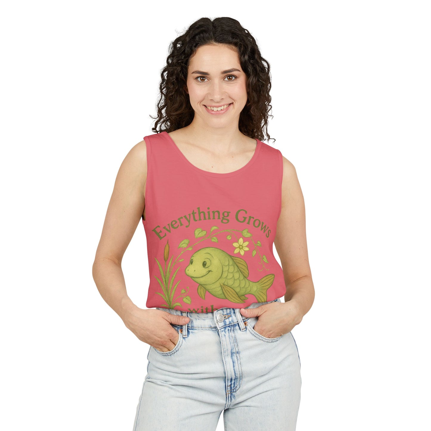 Garden Love Tank Top, Unisex Casual Wear, Gift for Gardeners, Summer Tank, Eco-Friendly Apparel, Nature Inspired Clothing, Mother's Day Gift