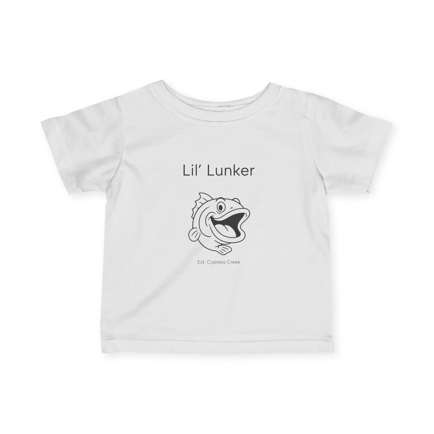 Lil' Lunker Infant Tee - Adorable Baby Shirt, Fishing Theme, Curiosity Starts Small, Cute Toddler Gift, Baby Shower Gift