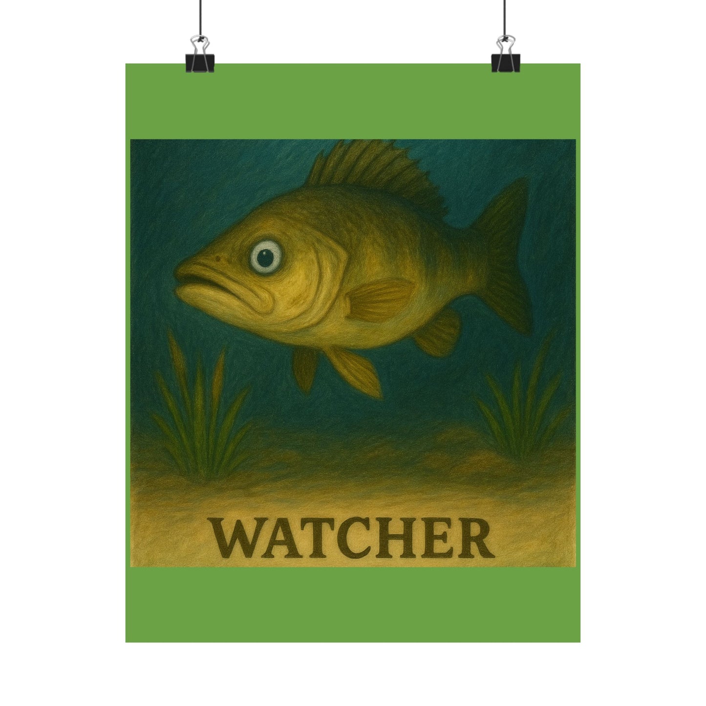 Artistic Fish Poster, Nature Wall Art, Fishing Decor, Home Office Decoration, Perfect Gift for Anglers, Watcher Design