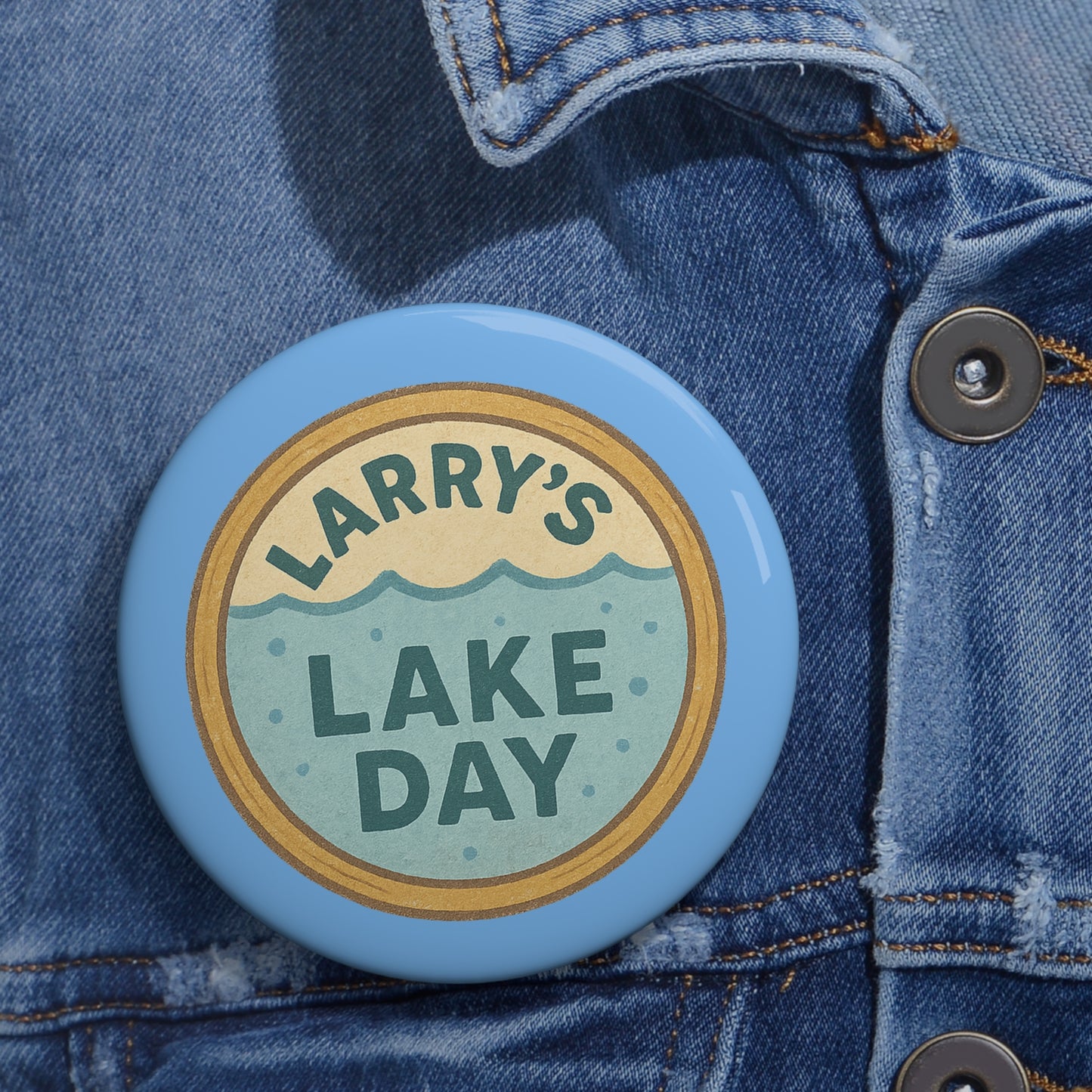 Personalized Lake Day Pin Buttons, Custom Badge, Fun Party Favor, Unique Gift, Summer Outdoor Accessory