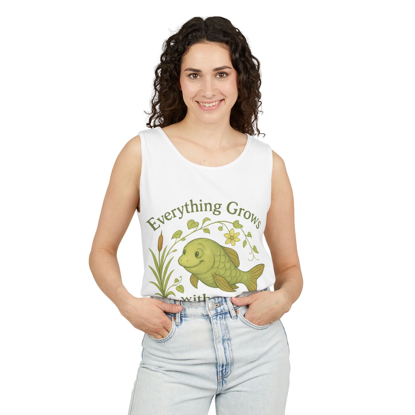 Garden Love Tank Top, Unisex Casual Wear, Gift for Gardeners, Summer Tank, Eco-Friendly Apparel, Nature Inspired Clothing, Mother's Day Gift