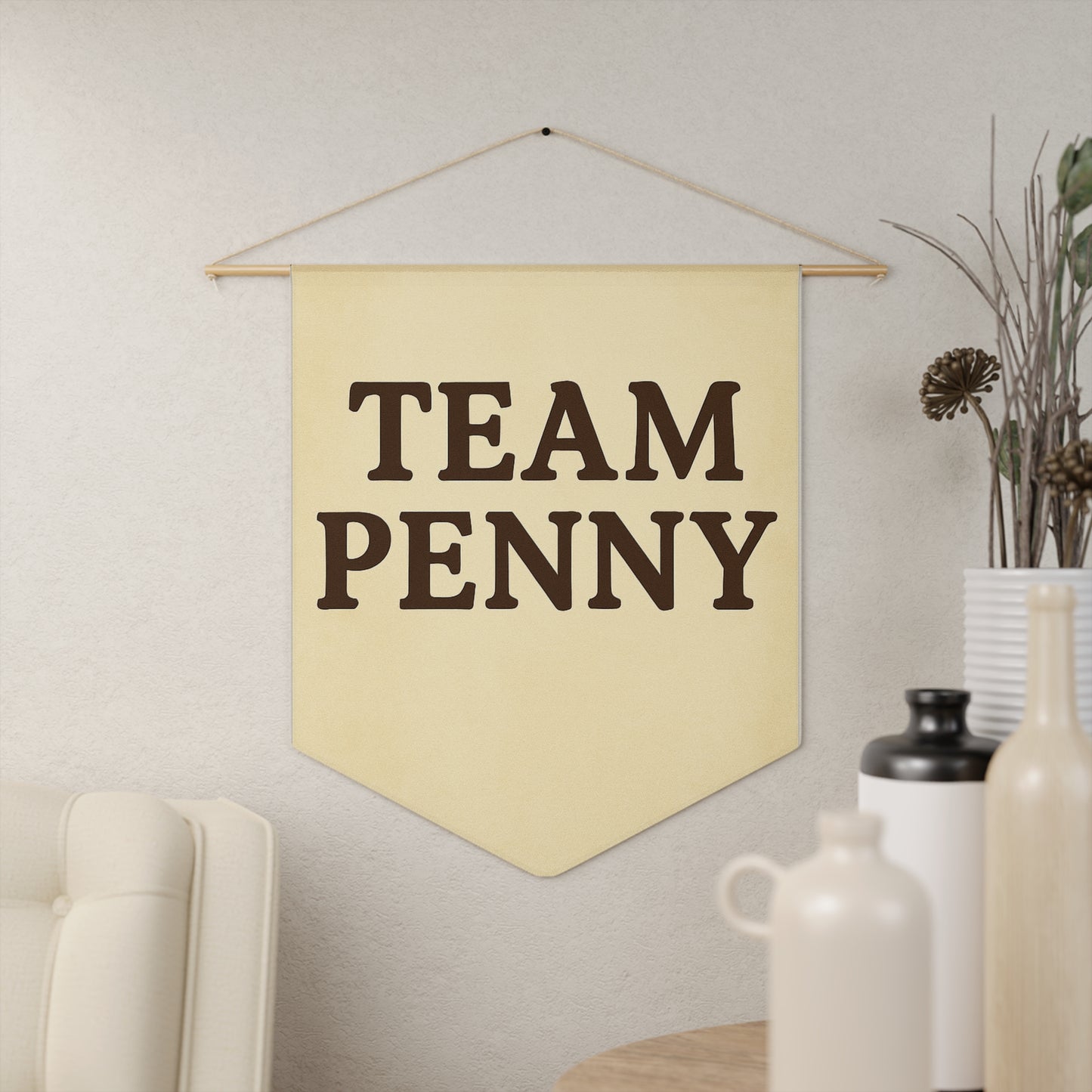 Team Penny Wall Pennant - Cozy Home Decor, Sports Team Banner, Personalized Gift, College Room Wall Art, Celebration Decoration