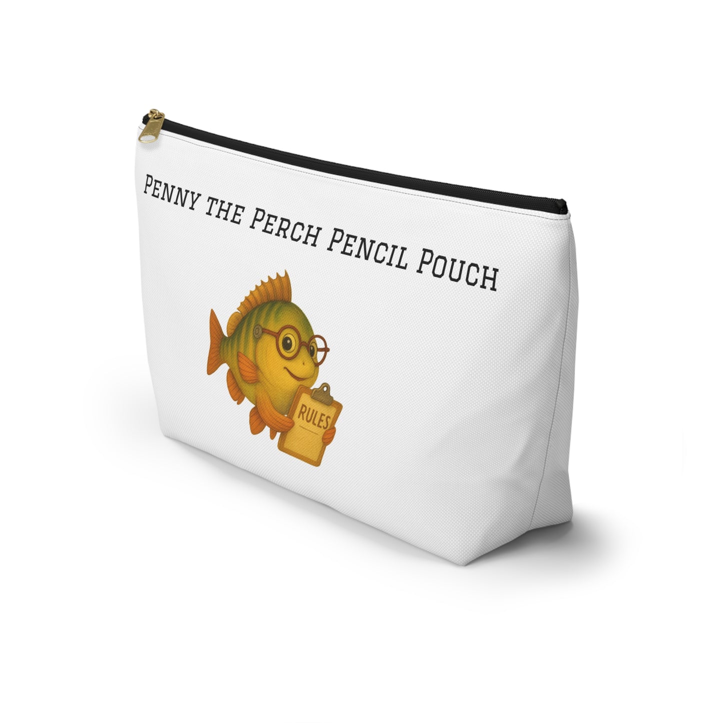 Penny the Perch Pencil Pouch | Cute Fish Accessory Bag, Kids' School Supplies, Back to School Gift, Stationery Organizer, Fun Fishing Theme