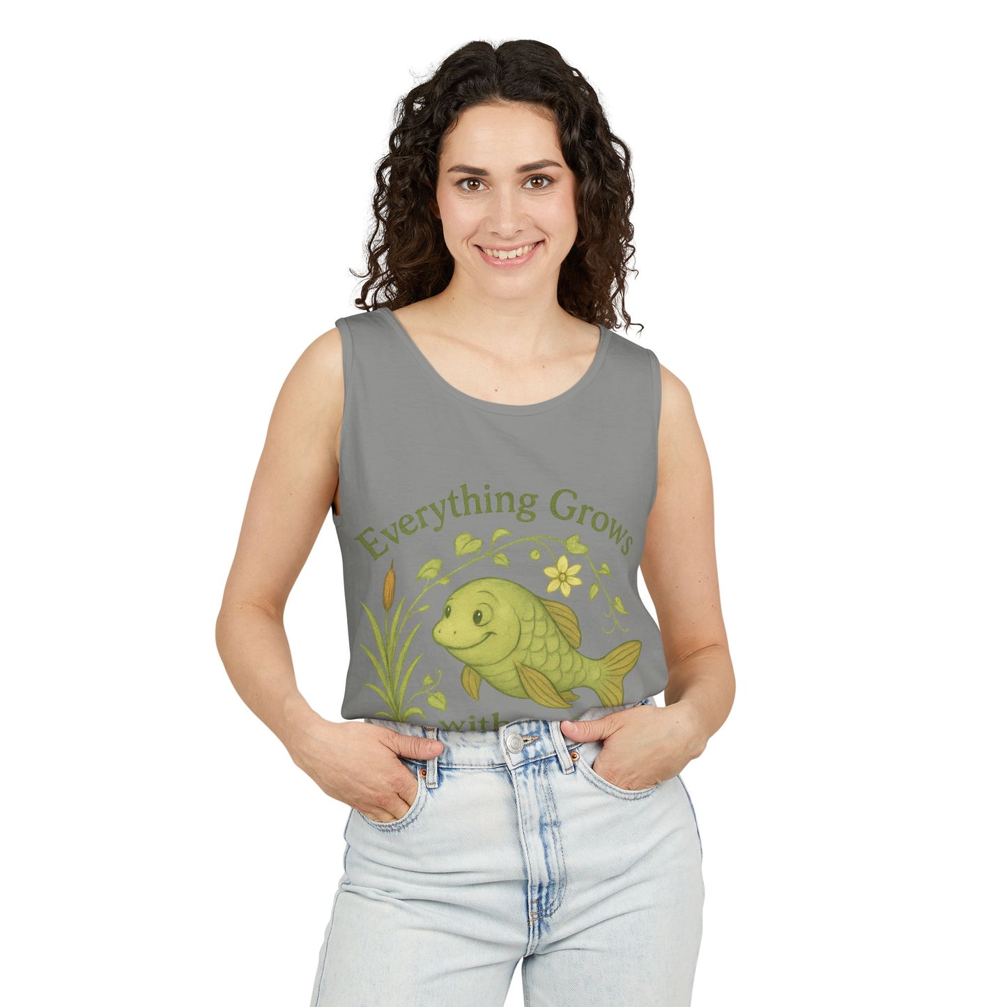 Garden Love Tank Top, Unisex Casual Wear, Gift for Gardeners, Summer Tank, Eco-Friendly Apparel, Nature Inspired Clothing, Mother's Day Gift