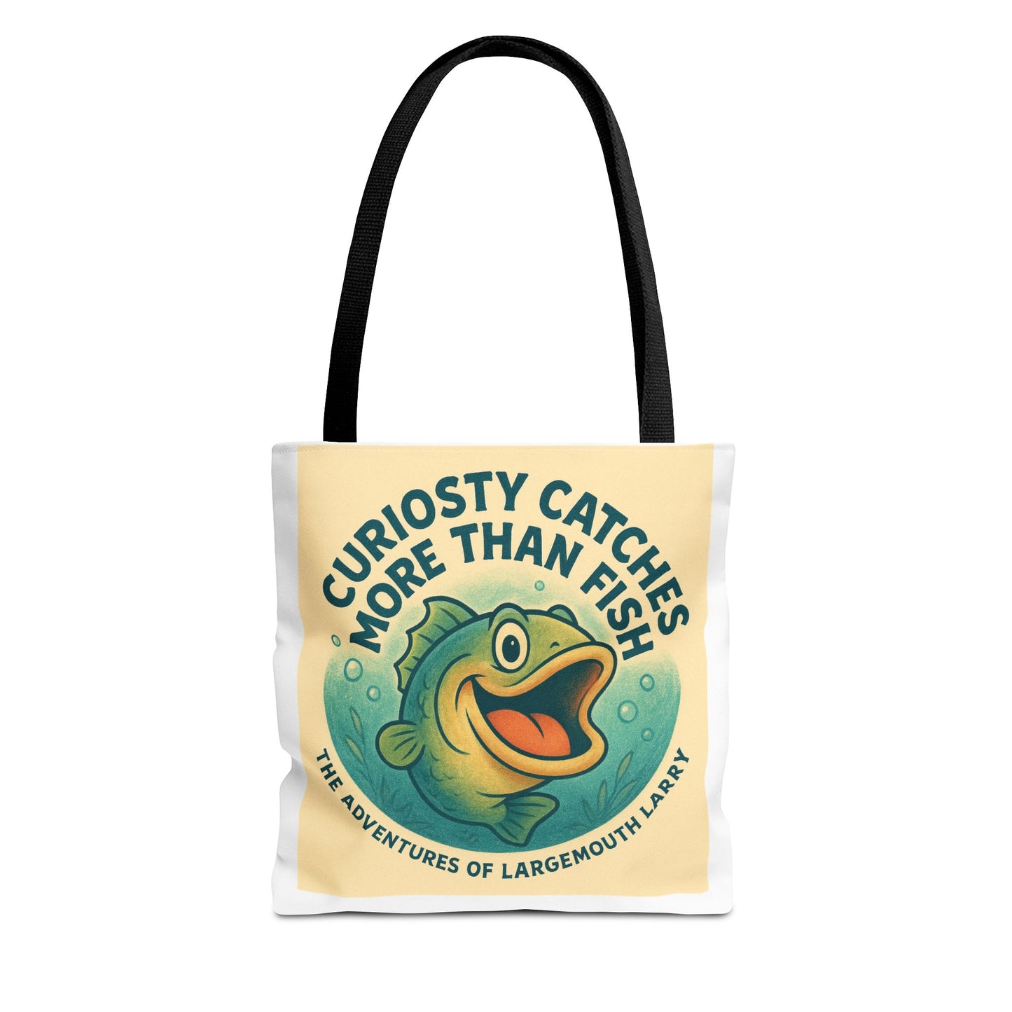 Whimsical Fishing Tote Bag - Curiosity Catches More Than Fish, Beach Bag, Eco-Friendly, Gift for Angler, Nature Lover Tote