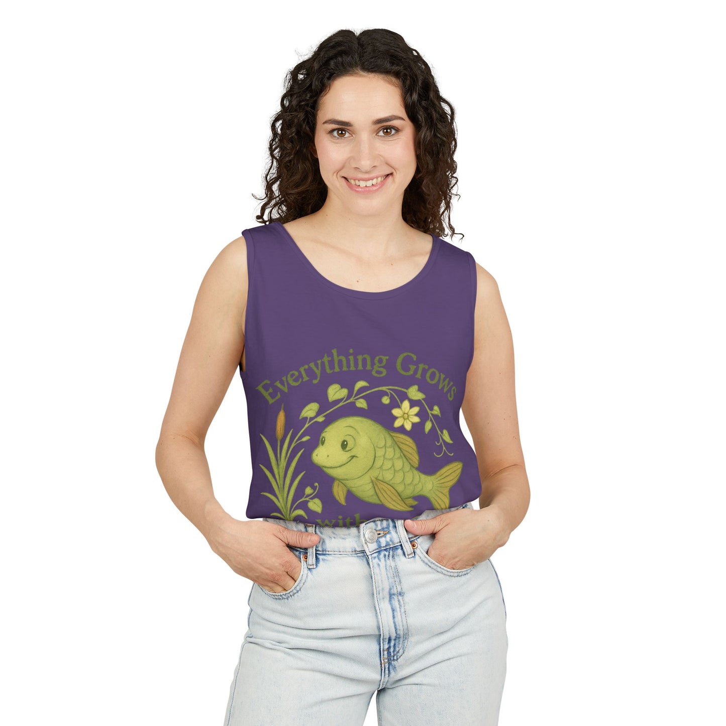 Garden Love Tank Top, Unisex Casual Wear, Gift for Gardeners, Summer Tank, Eco-Friendly Apparel, Nature Inspired Clothing, Mother's Day Gift
