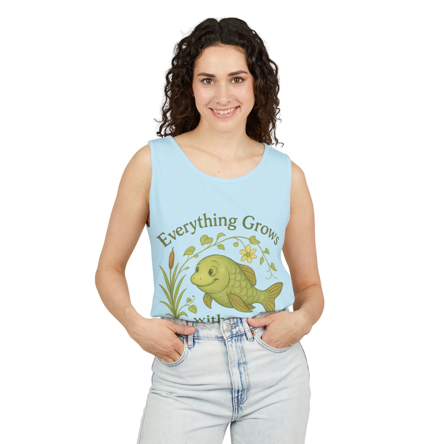 Garden Love Tank Top, Unisex Casual Wear, Gift for Gardeners, Summer Tank, Eco-Friendly Apparel, Nature Inspired Clothing, Mother's Day Gift