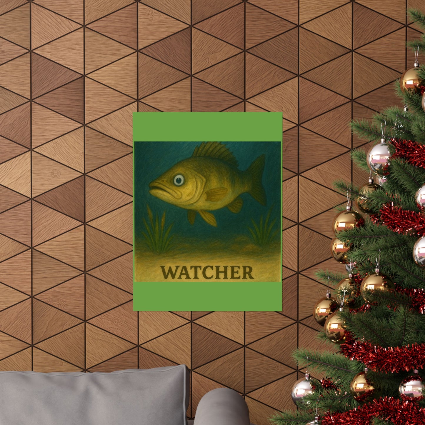 Artistic Fish Poster, Nature Wall Art, Fishing Decor, Home Office Decoration, Perfect Gift for Anglers, Watcher Design