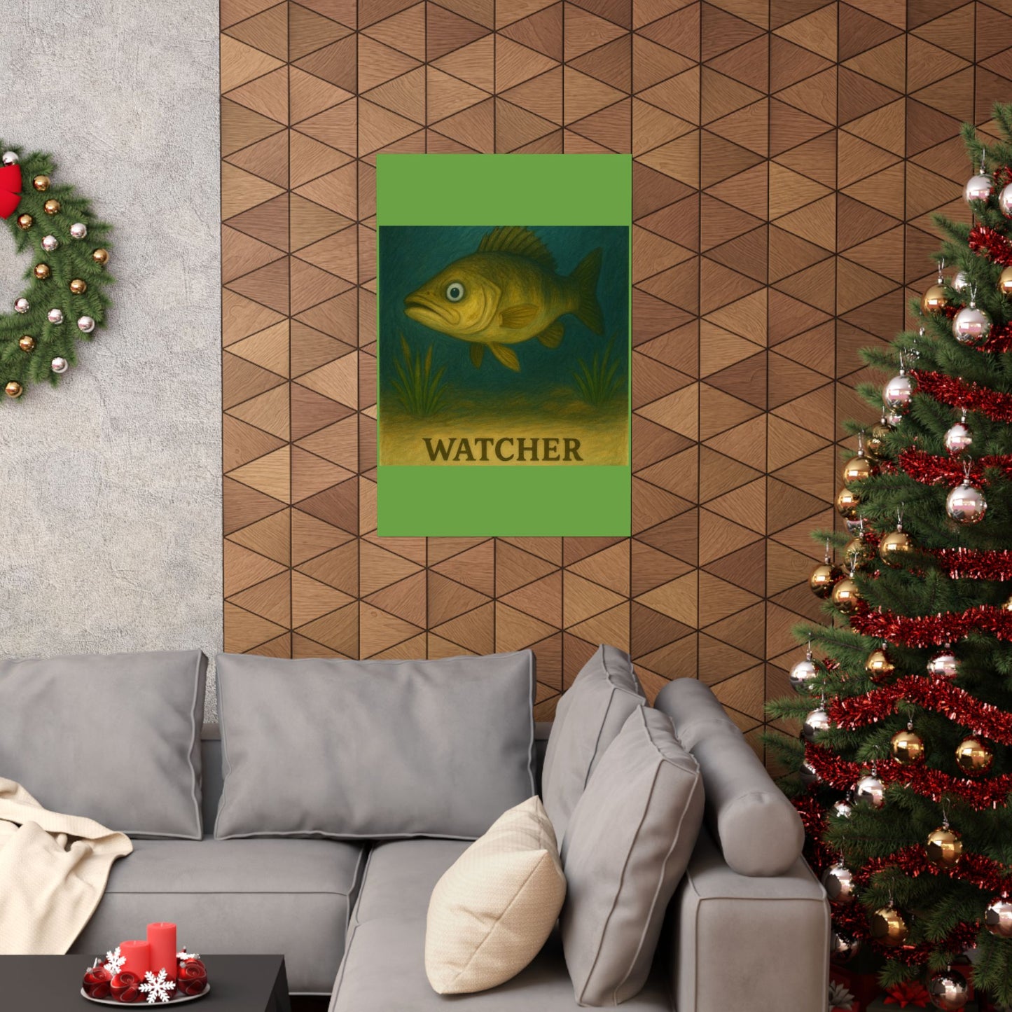 Artistic Fish Poster, Nature Wall Art, Fishing Decor, Home Office Decoration, Perfect Gift for Anglers, Watcher Design