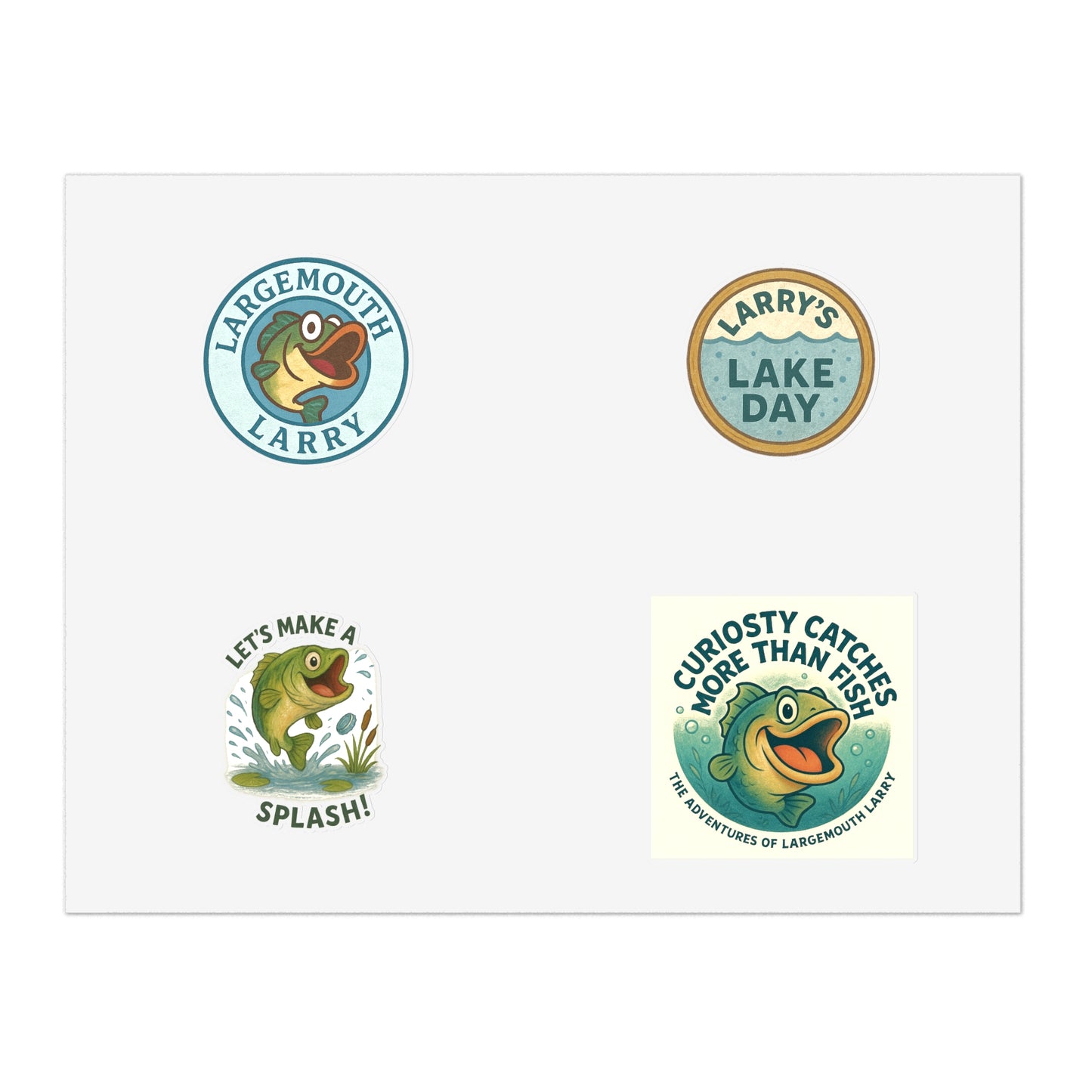 Lake Day Sticker Sheets, Fishing Stickers, Nature Decor, Outdoor Adventure, Cute Frog Art, Aquatic Themed Decor