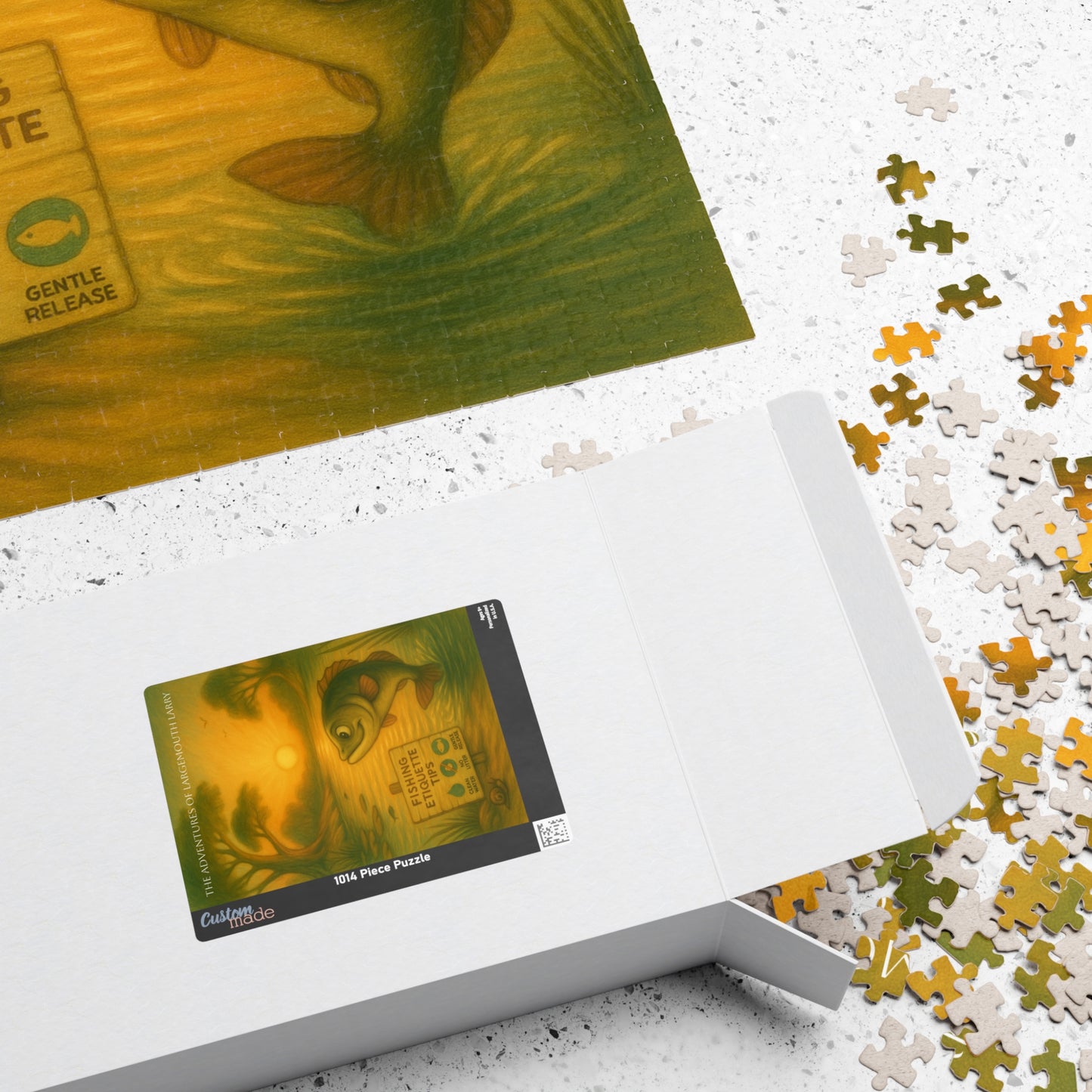 Fishing Puzzle - 110/252/520/1014 Pieces, Family Fun Activity, Outdoor Enthusiast Gift, Game Night Décor, Relaxing Hobby