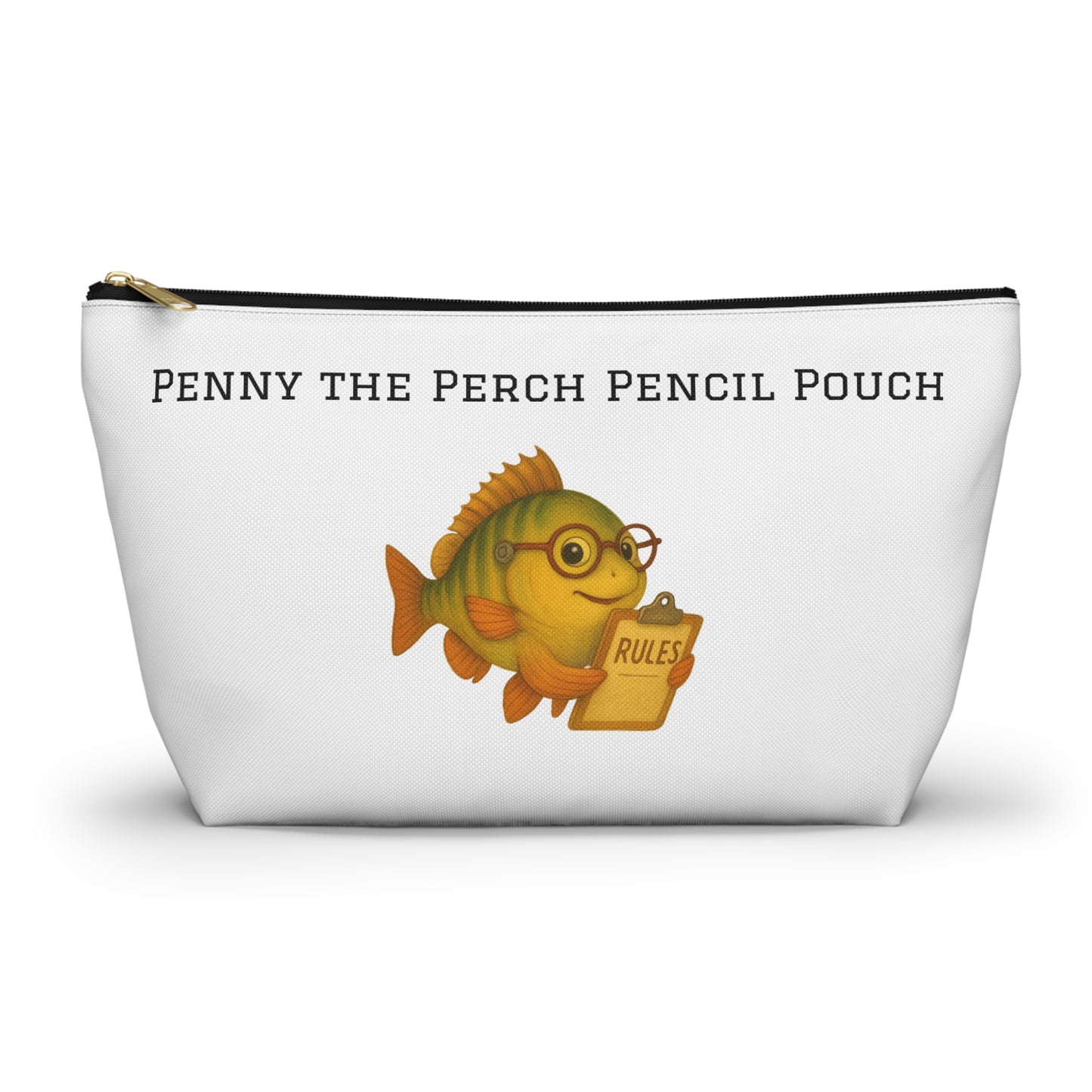Penny the Perch Pencil Pouch | Cute Fish Accessory Bag, Kids' School Supplies, Back to School Gift, Stationery Organizer, Fun Fishing Theme