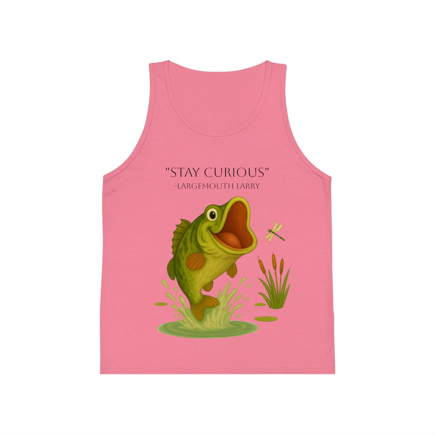 Stay Curious Kid's Jersey Tank Top, Fun Summer Wear, Fishing Gift, Outdoor Adventure Shirt, Playful Children's Clothing