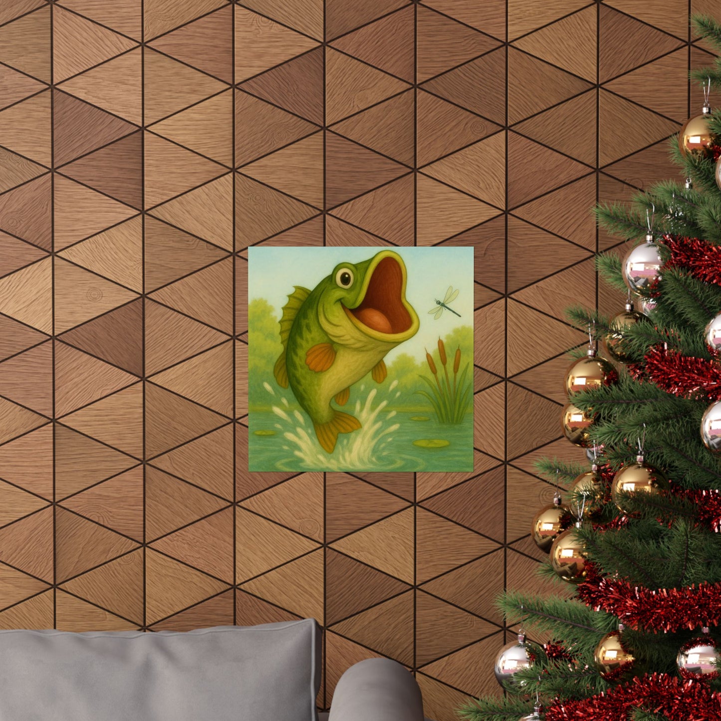 Playful Fish Art Poster, Kids Room Decor, Fishing Lover Gift, Nature Wall Art, Nursery Print, Birthday Gift Idea