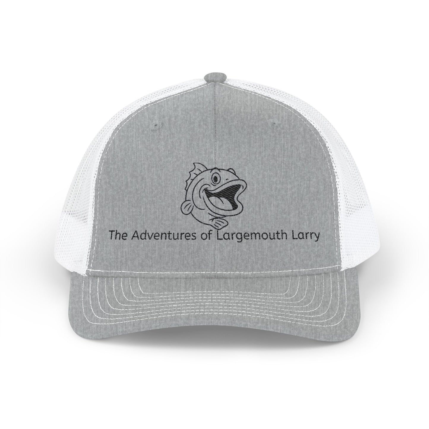 Embroidered Snapback Trucker Cap - The Adventures of Large Mouth Larry, Fishing Gift, Outdoor Hat, Casual Style, Unique Dad Gift