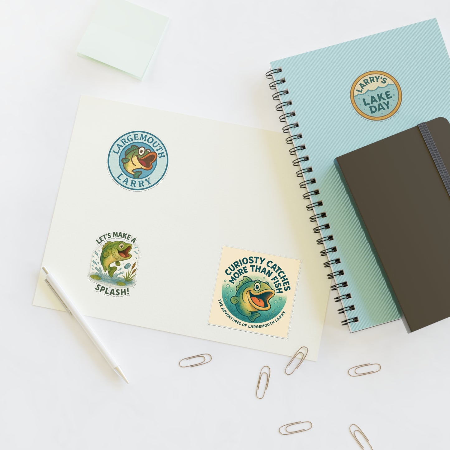 Lake Day Sticker Sheets, Fishing Stickers, Nature Decor, Outdoor Adventure, Cute Frog Art, Aquatic Themed Decor