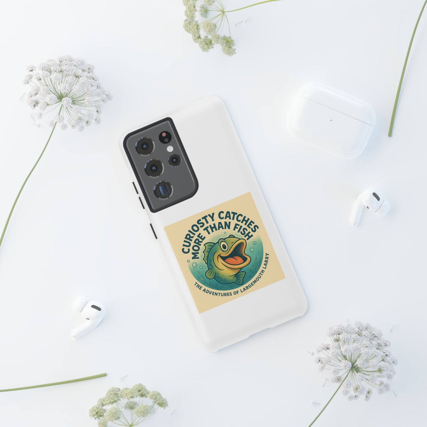 Fishing Phone Case | Curiosity Catches More Than Fish | Gift for Anglers, Outdoor Enthusiasts, Birthday, Father's Day