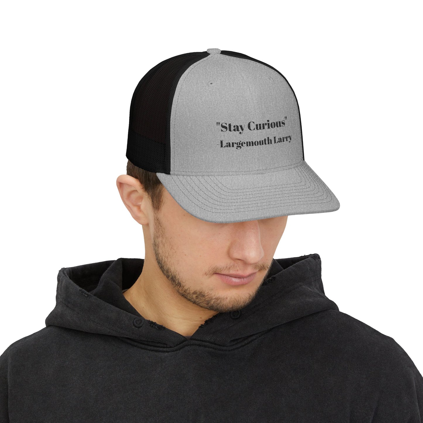 Stay Curious Snapback Trucker Cap, Funny Gift for Fish Lovers, Outdoor Cap, Custom Embroidery, Fishing Accessories