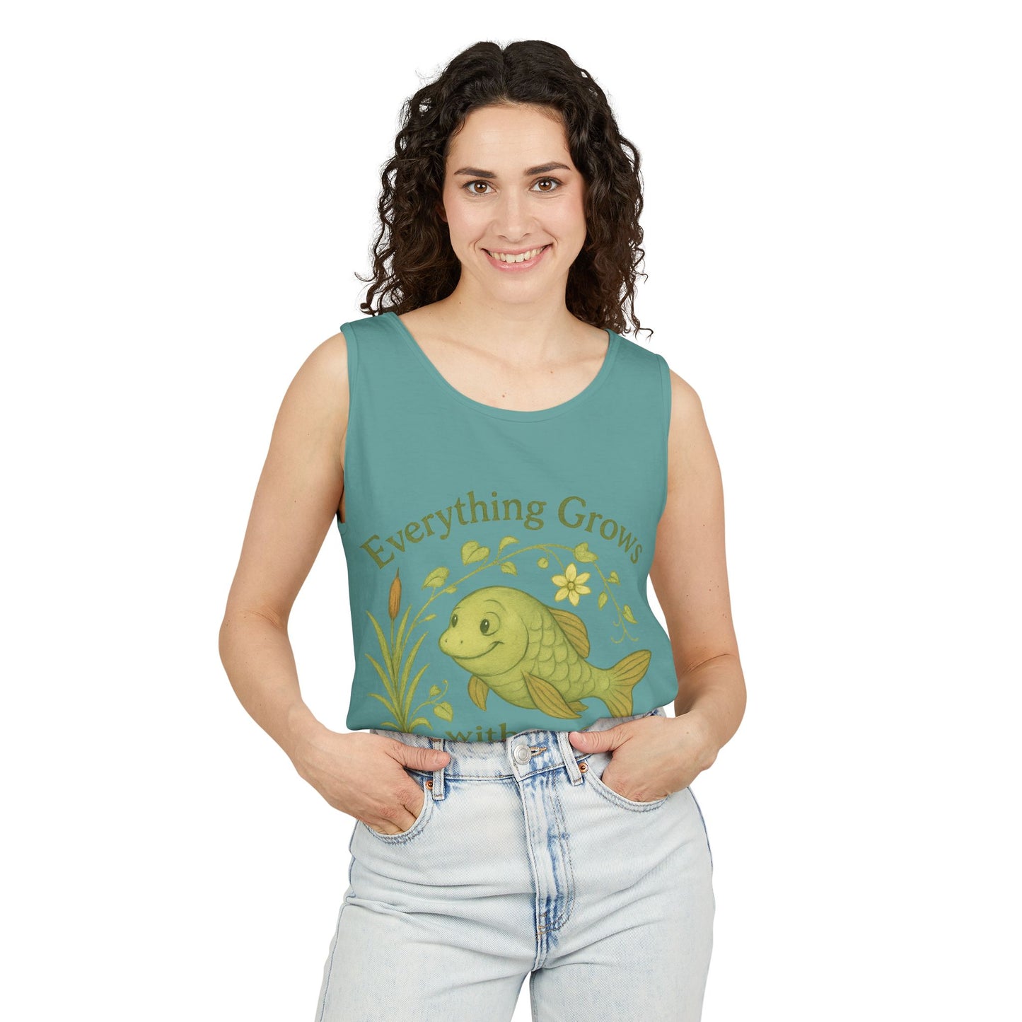 Garden Love Tank Top, Unisex Casual Wear, Gift for Gardeners, Summer Tank, Eco-Friendly Apparel, Nature Inspired Clothing, Mother's Day Gift