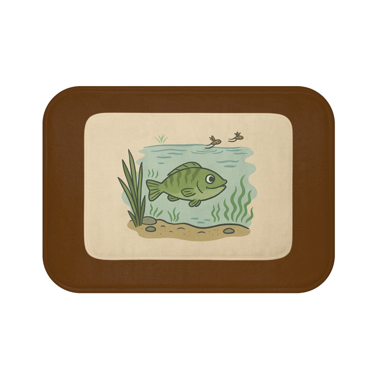 Fish Design Bath Mat, Cute Bathroom Decor, Nature Lover Gift, Fishing Theme Home Accessory, Eco-Friendly Bath Rug