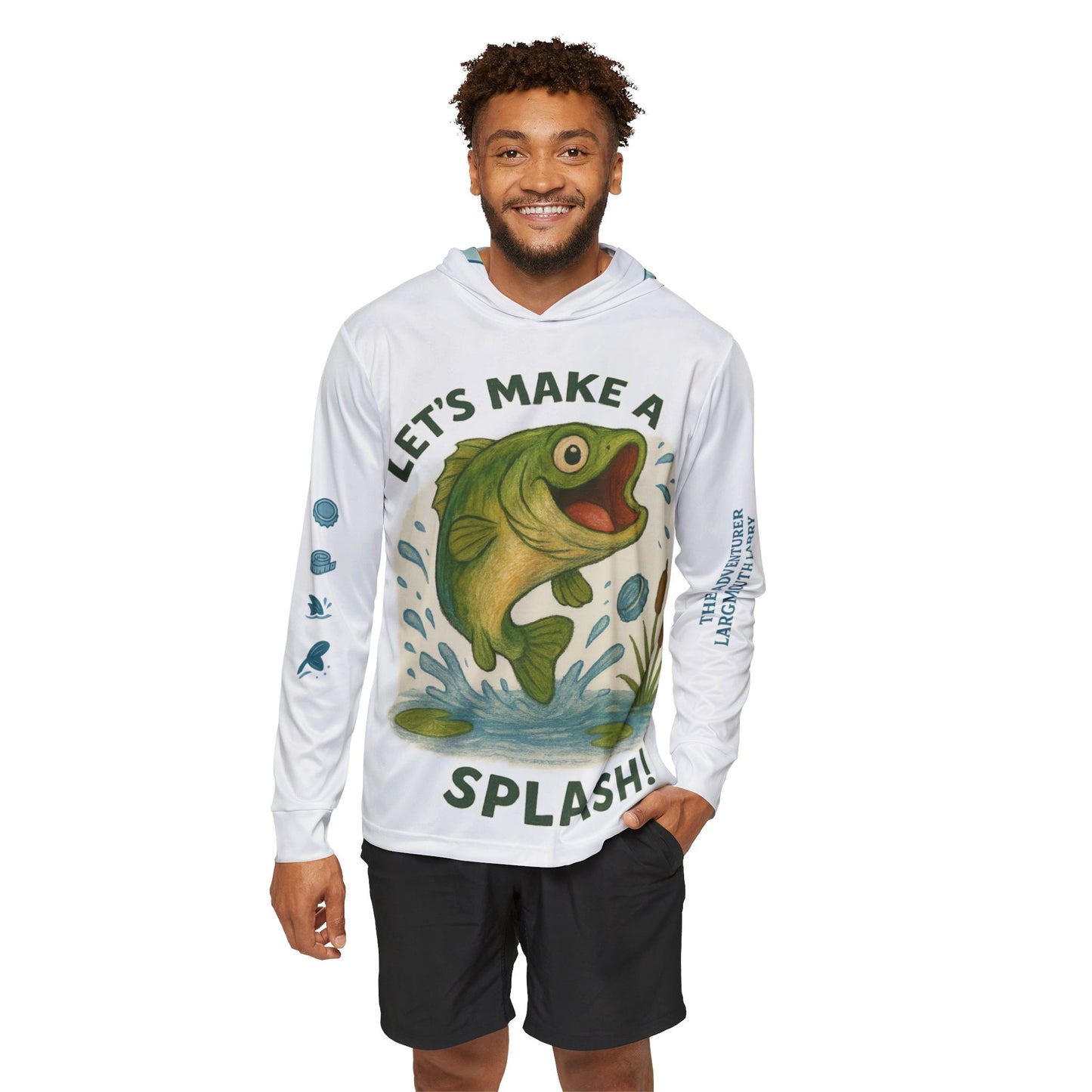 Sporty Fishing Hoodie for Men | Let's Make a Splash, Outdoor Apparel, Gift for Fishermen, Ideal for Summer Adventures, Fishing Trips