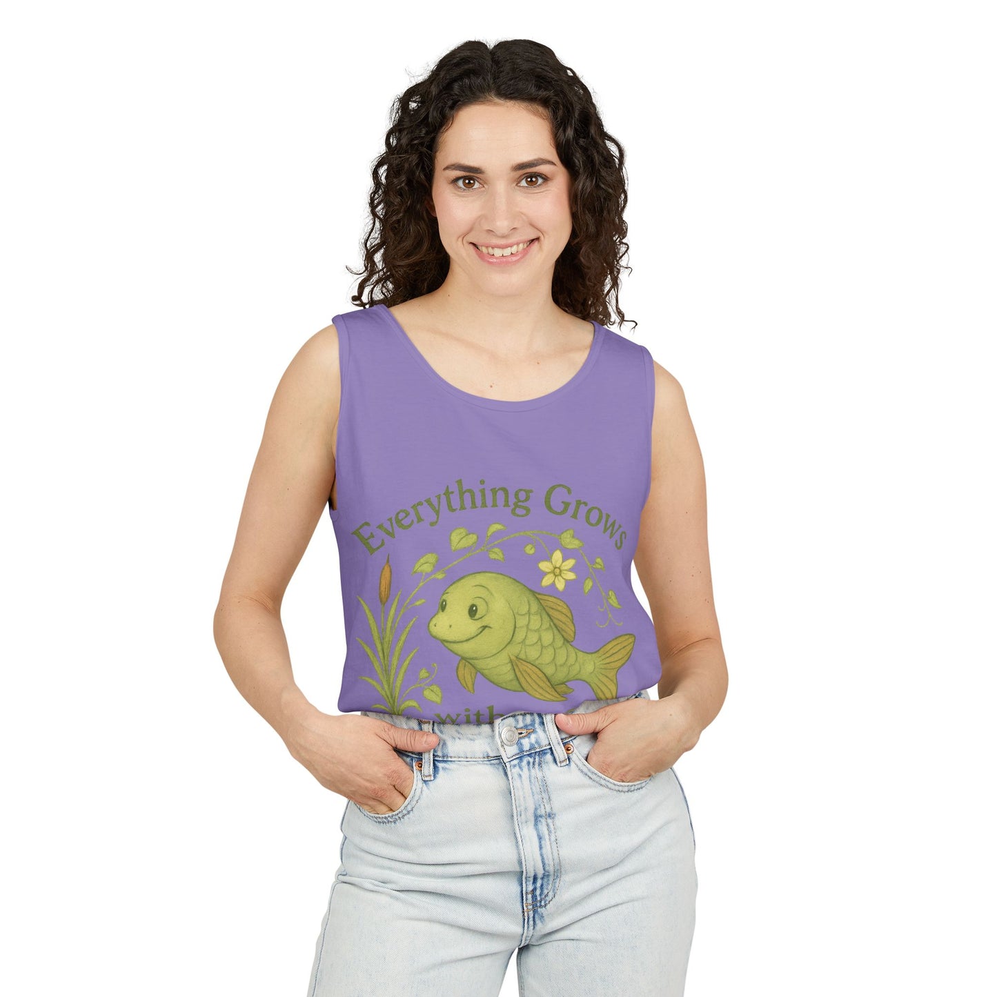 Garden Love Tank Top, Unisex Casual Wear, Gift for Gardeners, Summer Tank, Eco-Friendly Apparel, Nature Inspired Clothing, Mother's Day Gift