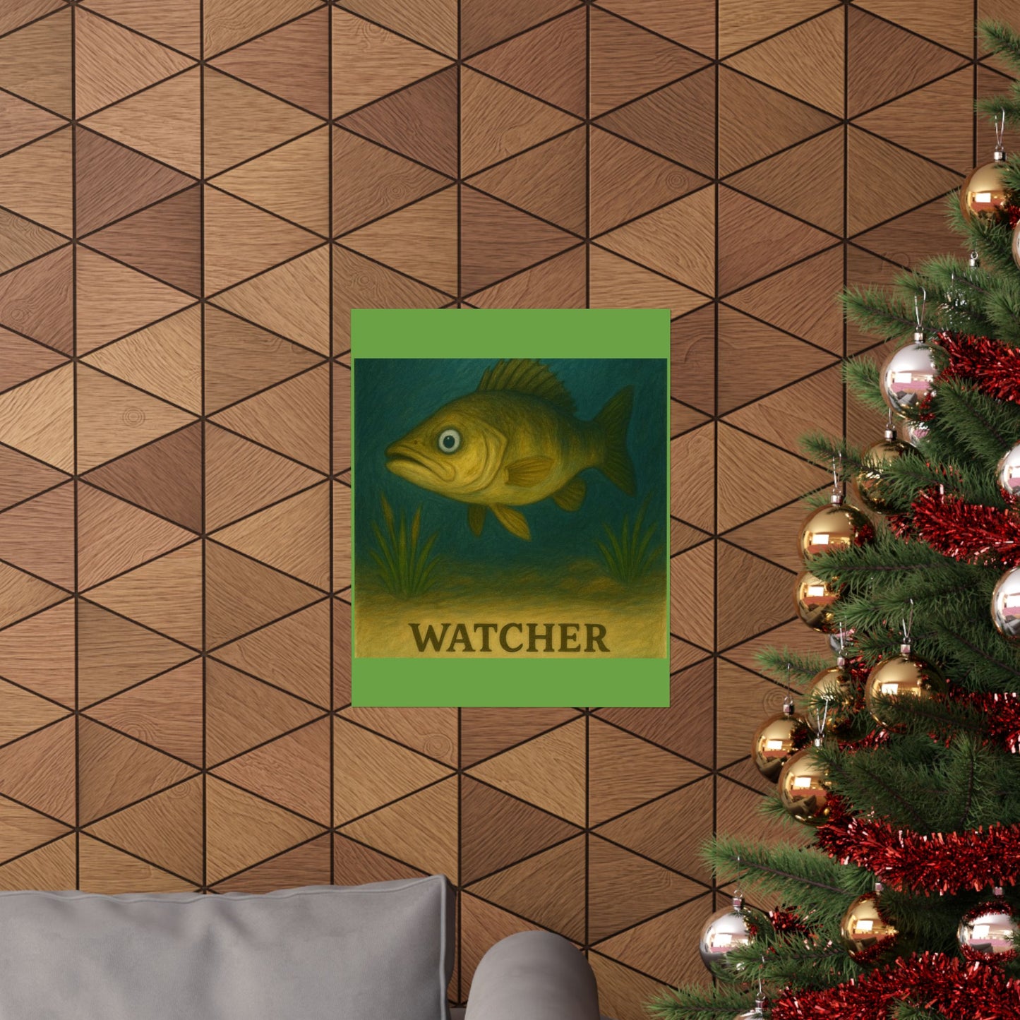 Artistic Fish Poster, Nature Wall Art, Fishing Decor, Home Office Decoration, Perfect Gift for Anglers, Watcher Design