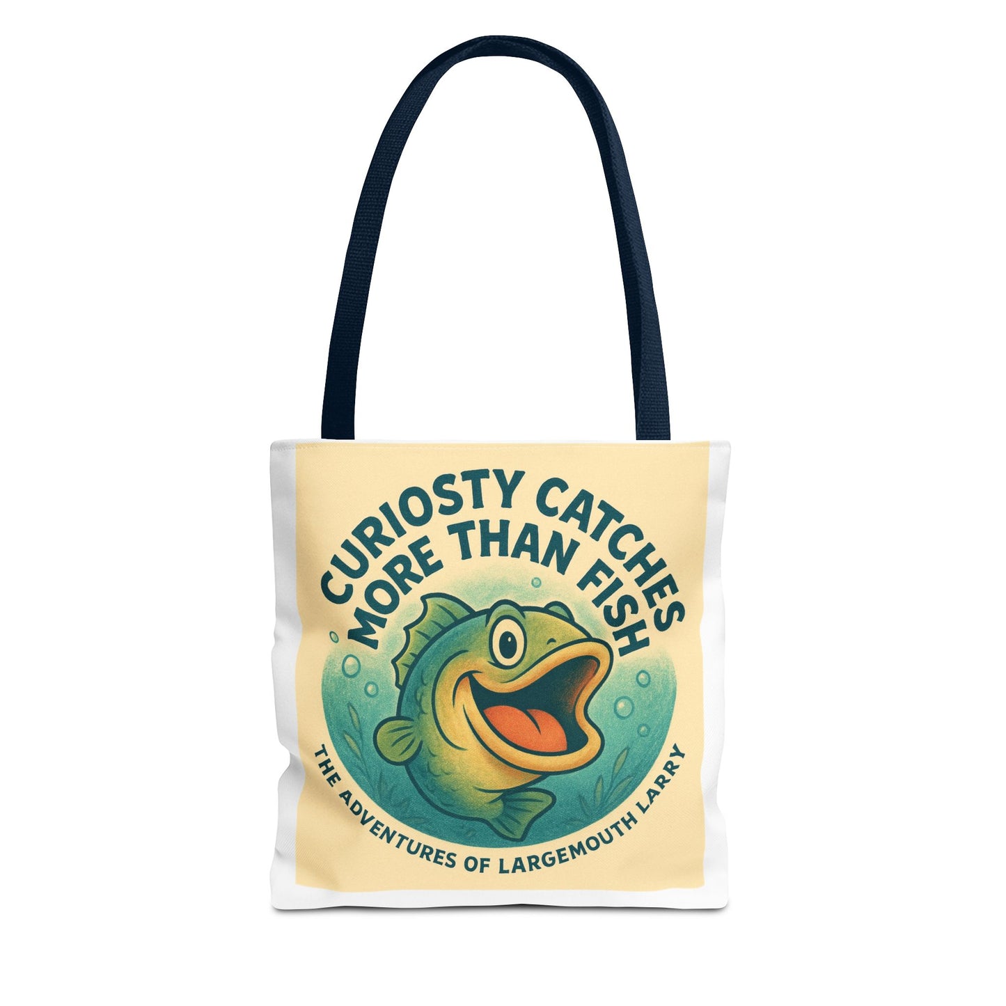 Whimsical Fishing Tote Bag - Curiosity Catches More Than Fish, Beach Bag, Eco-Friendly, Gift for Angler, Nature Lover Tote