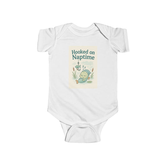 Adorable Infant Bodysuit - Hooked on Naptime, Baby Clothes, Newborn Gift, Toddler Outfit, Cute Baby Onesie
