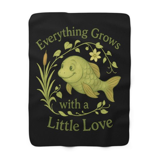 Cozy Sherpa Fleece Blanket with Inspirational Fish Design, Perfect Gift for Home Decor, Nature Lovers, and Celebrations