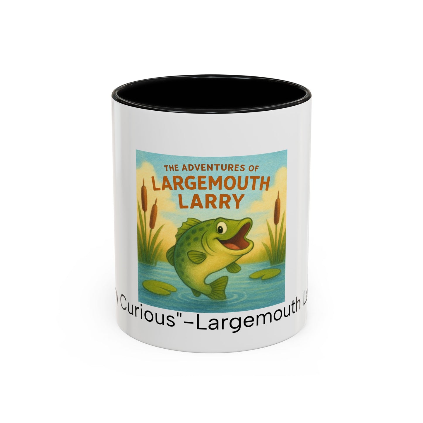 Largemouth Larry Coffee Mug | Fun Cartoon Mug for Kids & Adults, Great Gift for Fishing Lovers, Birthday, Fishing Trip