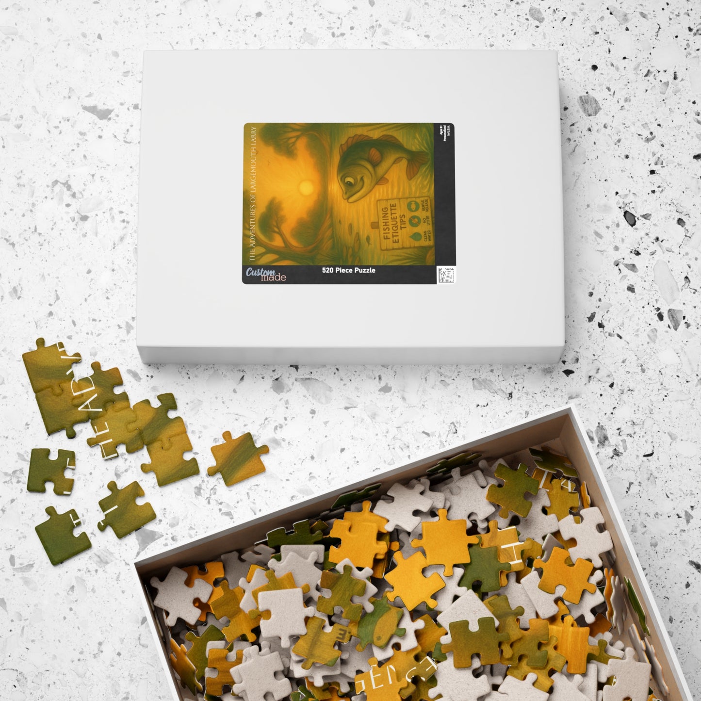 Fishing Puzzle - 110/252/520/1014 Pieces, Family Fun Activity, Outdoor Enthusiast Gift, Game Night Décor, Relaxing Hobby