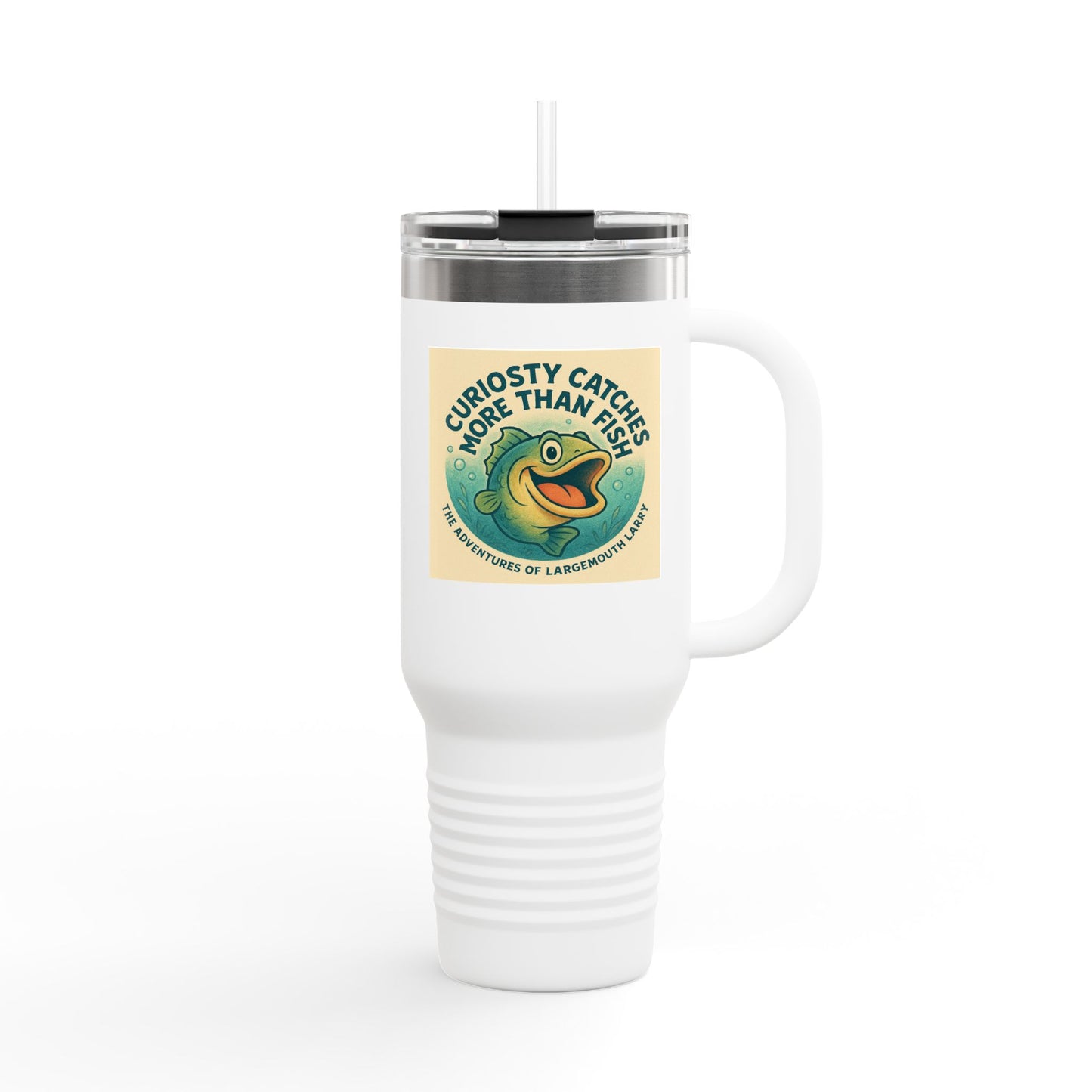 Curiosity Catching Travel Mug | Insulated Fishing Mug | 40oz Travel Cup | Perfect for Outdoors | Gift for Fishermen & Adventurers | [...]