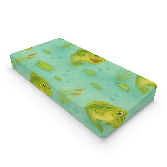 Whimsical Fish Baby Changing Pad Cover, Nursery Decor, Baby Shower Gift, Aquatic Theme, Infant Comfort