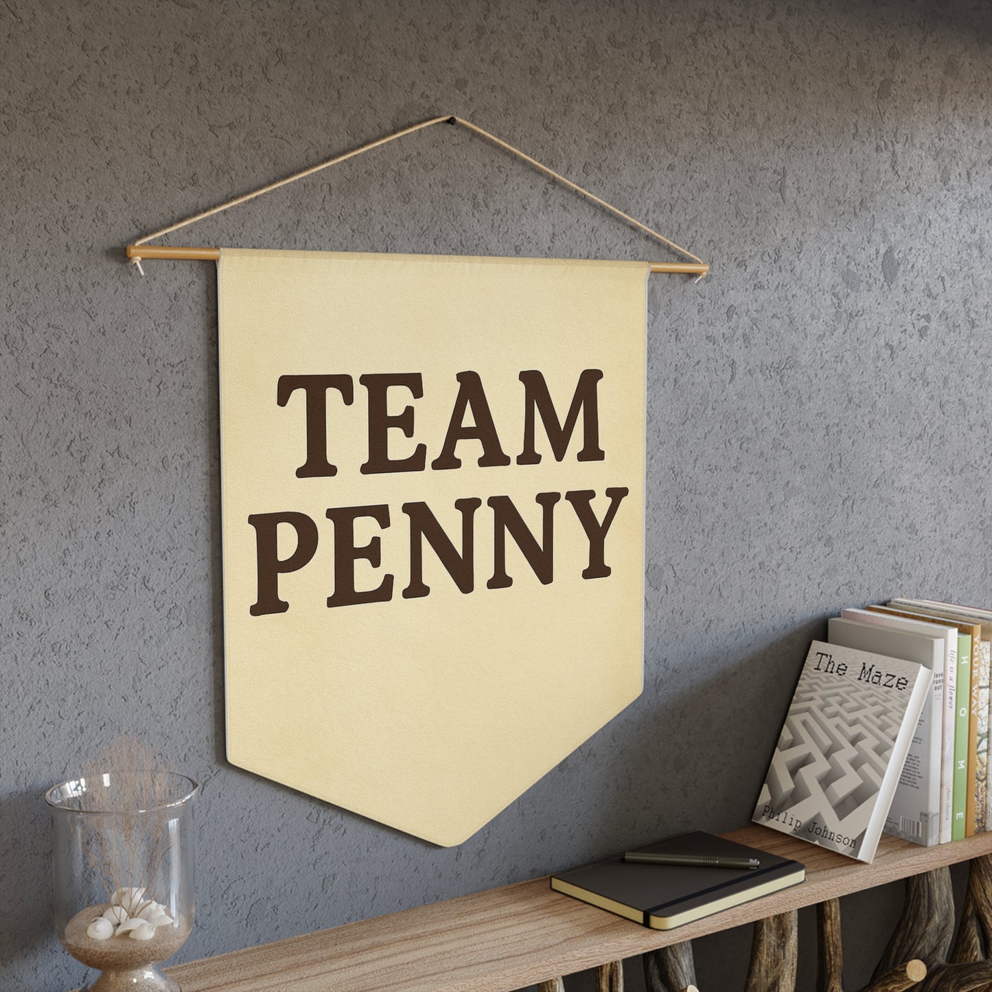 Team Penny Wall Pennant - Cozy Home Decor, Sports Team Banner, Personalized Gift, College Room Wall Art, Celebration Decoration