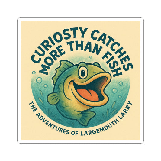 Curiosity Catches More Than Fish Stickers | Fun Fishing Decor, Laptop Decals, Kids' Room Art, Gift for Anglers, Outdoor Enthusiasts