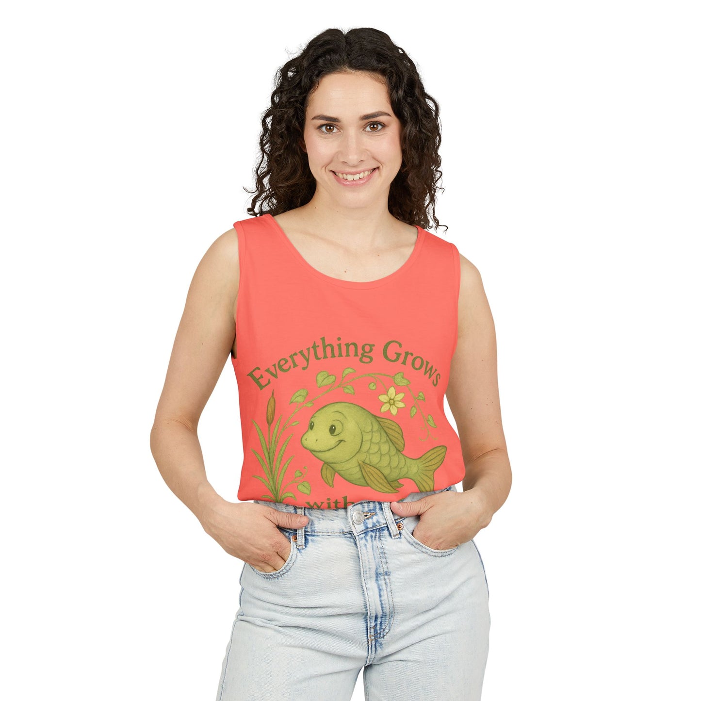 Garden Love Tank Top, Unisex Casual Wear, Gift for Gardeners, Summer Tank, Eco-Friendly Apparel, Nature Inspired Clothing, Mother's Day Gift