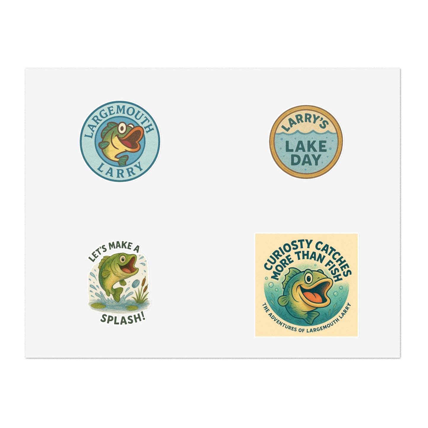 Lake Day Sticker Sheets, Fishing Stickers, Nature Decor, Outdoor Adventure, Cute Frog Art, Aquatic Themed Decor
